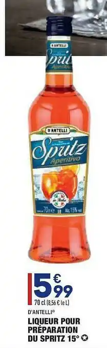 ALDI Liqueur Pour Préparation Du Spritz 15° offre
