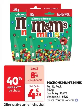 Auchan Pochons m&m's minis offre