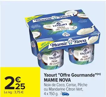 Carrefour MAMIE NOVA Yaourt "Offre Gourmande" offre