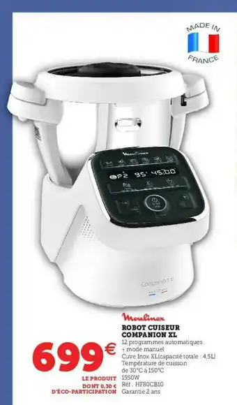 Hyper U Robot Cuiseur Companion Xl Moulinex offre