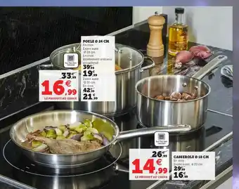 Hyper U Poêle ø 24 Cm, Casserole ø 18 Cm offre