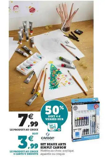 Hyper U Set Beaux Arts Simply Canson offre