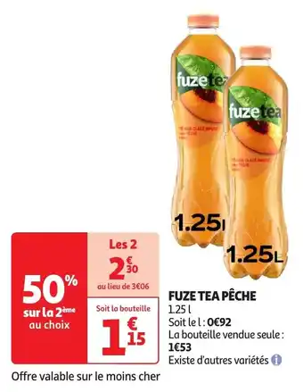 Auchan Fuze tea pêche offre