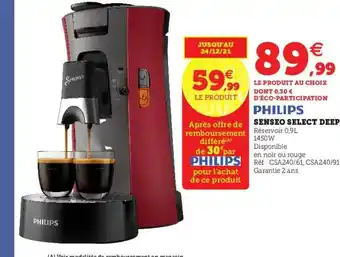 Hyper U Senseo Select Deep Philips offre
