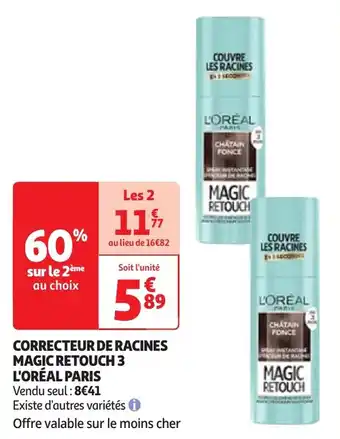 Auchan Correcteur de racines magic retouch 3 l'oréal paris offre