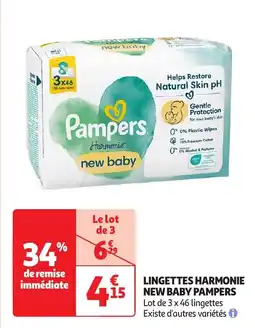 Auchan Lingettes harmonie new baby pampers offre