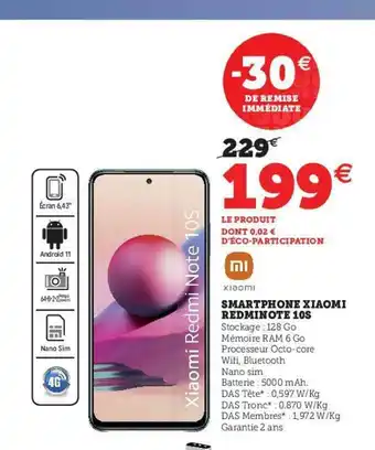 Hyper U Smartphone Xiaomi Redminote 10s Xiaomi offre