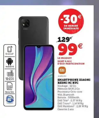 Hyper U Smartphone Xiaomi Redmi 9c Nfc Xiaomi offre