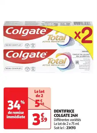 Auchan Dentifrice colgate 24h offre