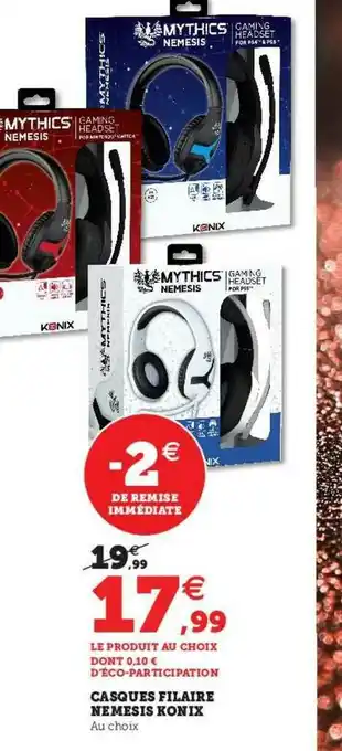 Hyper U Casques Filaire Nemesis Konix offre