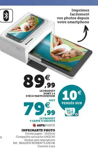 Hyper U Imprimante Photo Agfaphoto offre