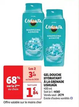 Auchan Gel douche hydratant à la grenade ushuaïa offre