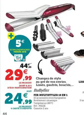 Hyper U Fer Multistyler 10 En 1 Babyliss offre