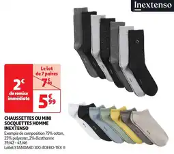 Auchan Chaussettes ou mini socquettes homme inextenso offre