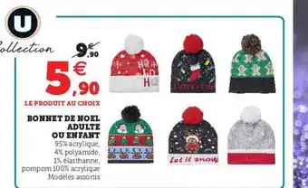 Hyper U Bonnet De Noël Adulte Ou Enfant offre