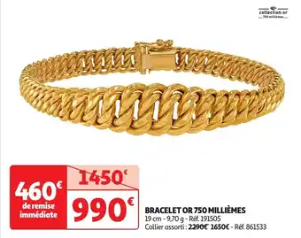 Auchan Bracelet or 750 millièmes offre