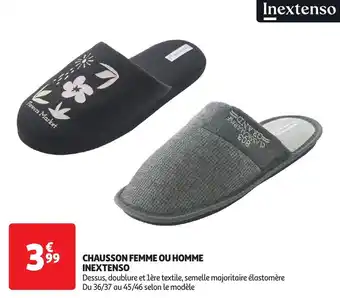 Auchan Chausson femme ou homme inextenso offre