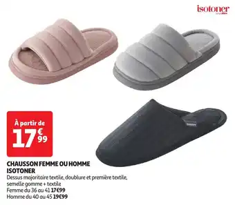 Auchan Chausson femme ou homme isotoner offre