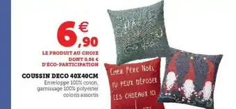 Hyper U Coussin Déco 40 X 40 Cm offre
