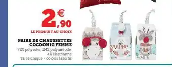Hyper U Paire De Chaussettes Cocoonig Femme offre