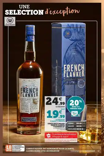Hyper U Single Malt Whisky French Flanker U Saveurs 42° offre