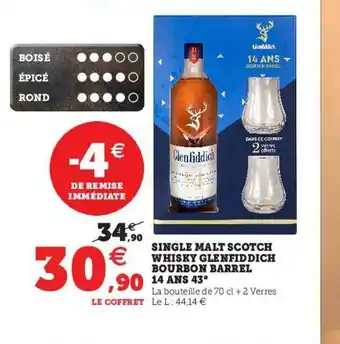 Hyper U Single Malt Scotch Whisky Glenfiddich Bourbon Barrel offre