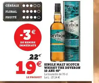 Hyper U Single Malt Scotch Whisky The Deveron 10 Ans 40° offre