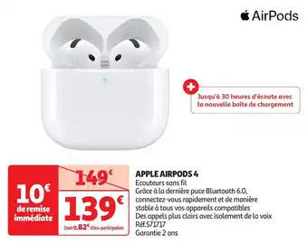 Auchan Apple airpods 4 offre