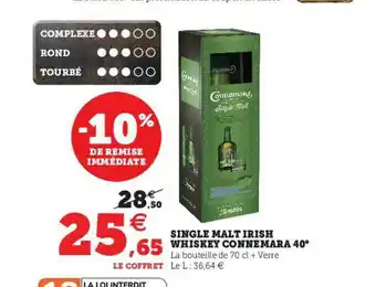 Hyper U Single Malt Irish Whiskey Connemara 40° offre