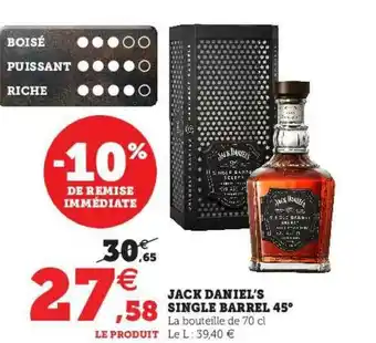 Hyper U Jack Daniel's Single Barrel 45° offre