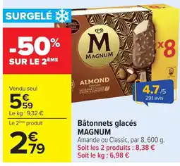 Carrefour MAGNUM Bâtonnets glacés offre