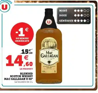 Hyper U Blended Scotch Whisky Mac Gallagan U 40° offre