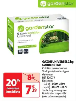 Auchan Gazon universel gardenstar offre