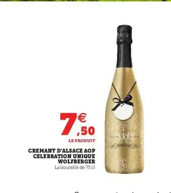 Hyper U Crémant D'alsace Aop Célébration Unique Wolfberger offre