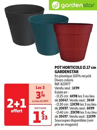 Auchan Pot horticole gardenstar offre