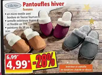 Norma Pantoufles Hiver Femme ElleNor offre