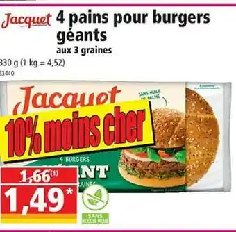 Norma 4 Pans Pour Burgers Géants Aux 3 Graines Jacquet offre