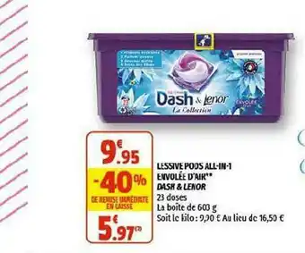 Lessive Pods All-in-1 Envolée D'air Dash & Lenor