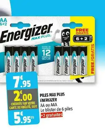 Piles Max Plus Energizer