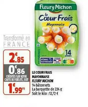 Coccinelle Supermarché Le Cœur Frais Mayonnaise Fleury Michon offre