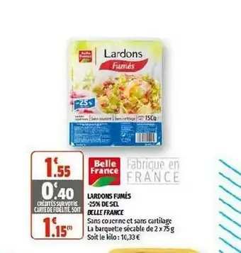 Lardons Fumés -25% De Sel Belle France