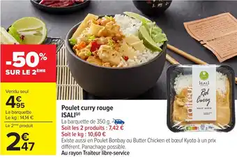 Carrefour ISALI Poulet curry rouge offre