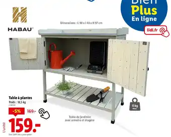 Lidl Table à plantes offre