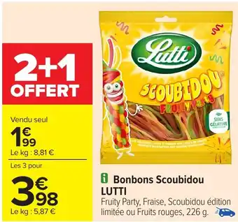 Carrefour LUTTI Bonbons Scoubidou offre