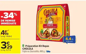 Carrefour CHOLULA Préparation Kit Repas offre