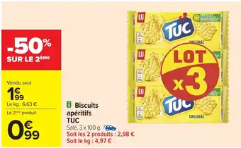 Carrefour TUC Biscuits apéritifs offre