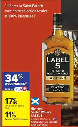 Carrefour LABEL 5 Blended Scotch Whisky offre