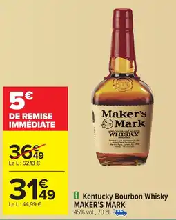 Carrefour MAKER'S MARK Kentucky Bourbon Whisky offre