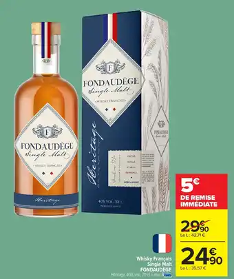 Carrefour FONDAUDÈGE Whisky Français Single Malt offre