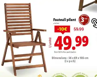 Lidl Fauteuil pliant offre